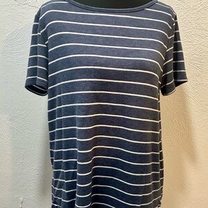 Navy Striped Women's Top